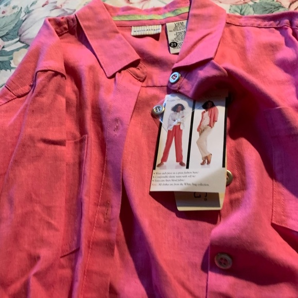 White Stag Vibrant Pink Button-Up Shirt Size Small (4/6) - Picture 5 of 9